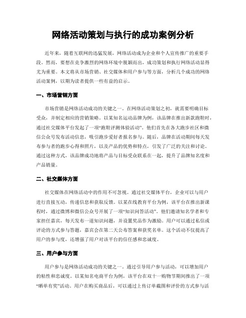 网络活动策划与执行的成功案例分析