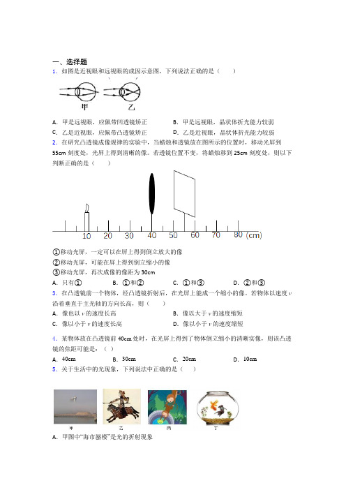 上海杨浦初级中学初中物理八年级下第六章《常见的光学仪器》测试(答案解析)