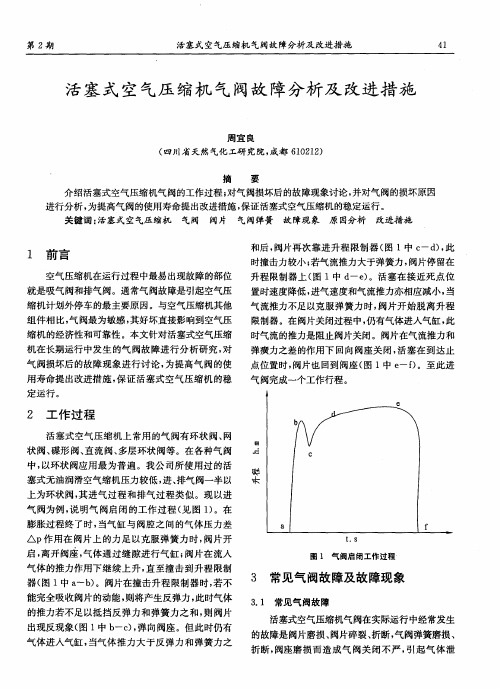 活塞式空气压缩机气阀故障分析及改进措施