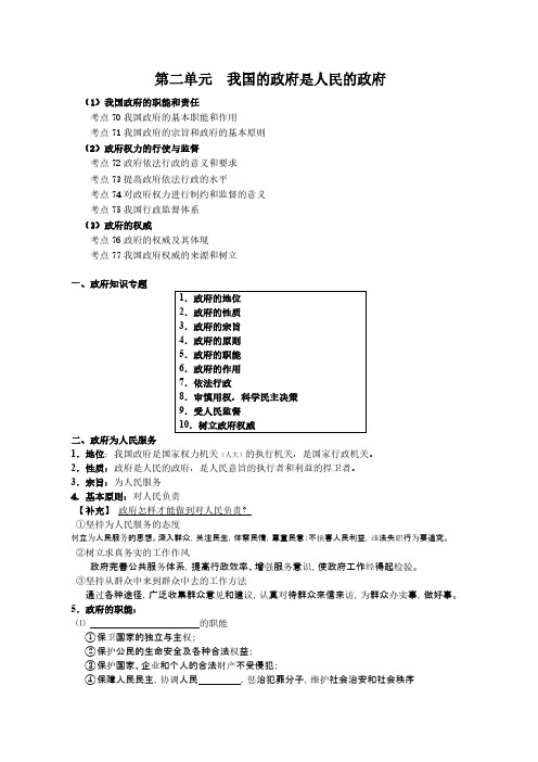 【免费下载】高中政治必修二政治生活第二单元知识点体系