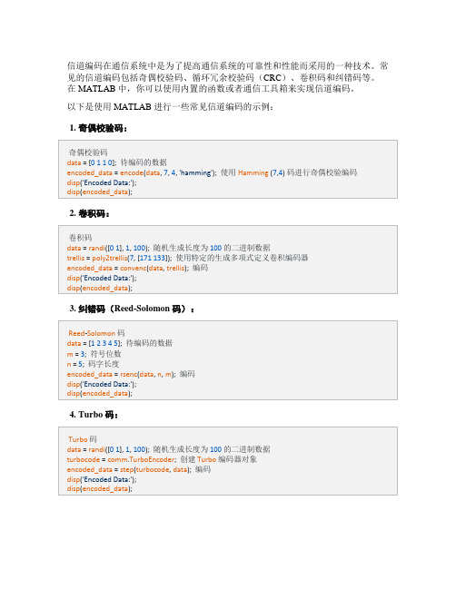 信道编码matlab