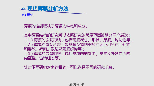 薄膜物理与技术6现代薄膜分析方法PPT课件