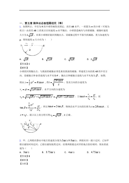 山东省青岛第一中学抛体运动单元检测(提高,Word版 含解析)