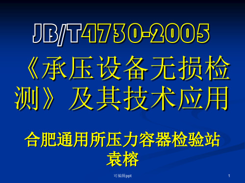 袁榕杭州无损检测技术应用及JB4730标准介绍