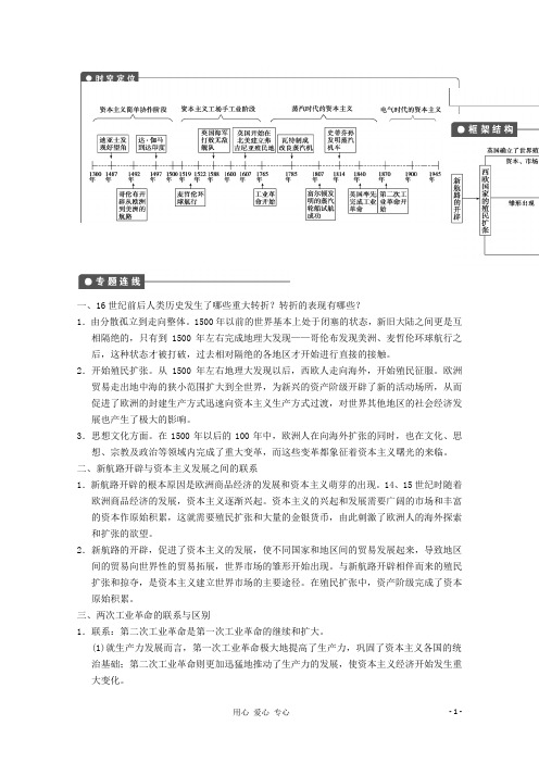 高考历史大一轮复习 第七单元单元总结学案 新人教版必修2