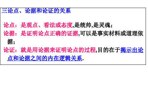 独论点、论据和论证关系PPT课件