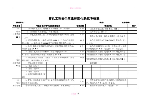 露天矿安全质量标准化考核标准