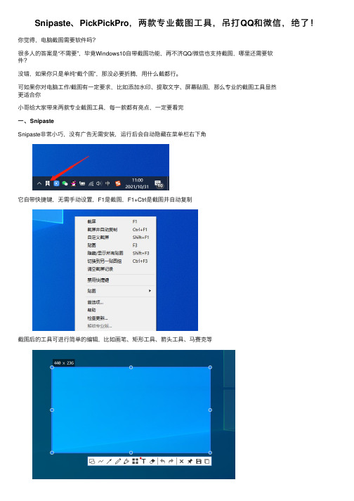 Snipaste、PickPickPro，两款专业截图工具，吊打QQ和微信，绝了！