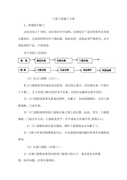 门窗工程施工方案