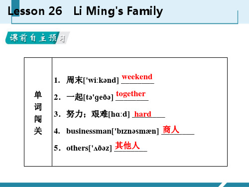 Lesson 26　Li Ming's Family