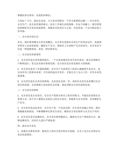 安全责任辨析发言稿范文