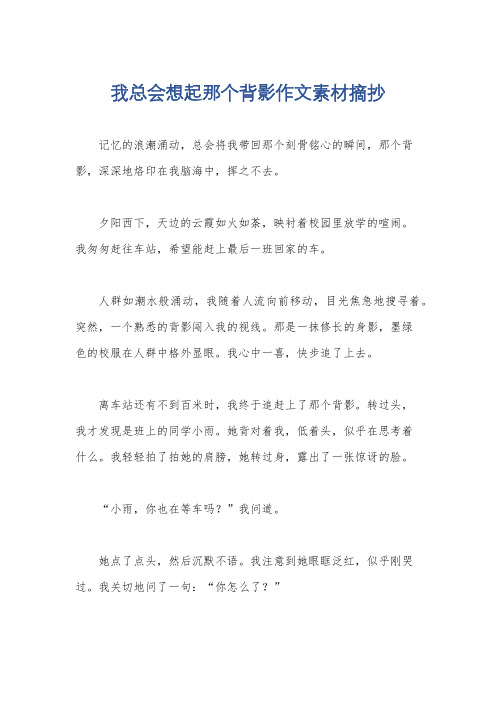 我总会想起那个背影作文素材摘抄