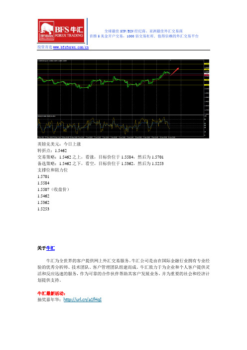 牛汇集团英镑兑美元策略分析：今日上涨2015-06-11