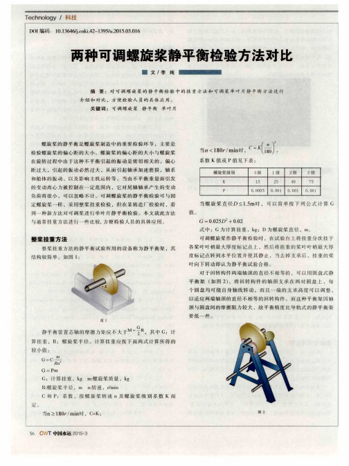 两种可调螺旋桨静平衡检验方法对比