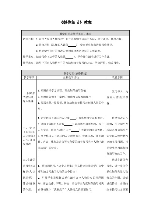 《抓住细节》教案