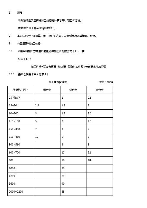 压铸件加工价格计算办法【干货合集】