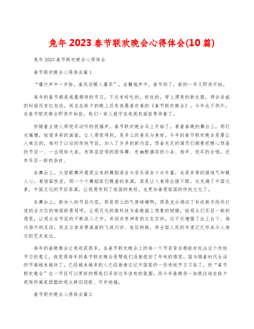 兔年2023春节联欢晚会心得体会(10篇)