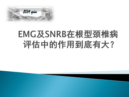 EMG及选择性神经根封闭在根型颈椎病评估中的作用到底有大精品PPT课件