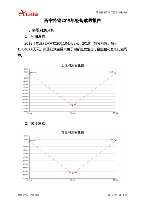 西宁特钢2019年经营成果报告