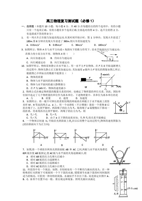 高三物理一轮复习题(必修1)