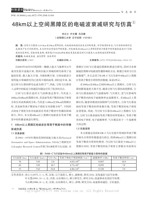 48km以上空间黑障区的电磁波衰减研究与仿真