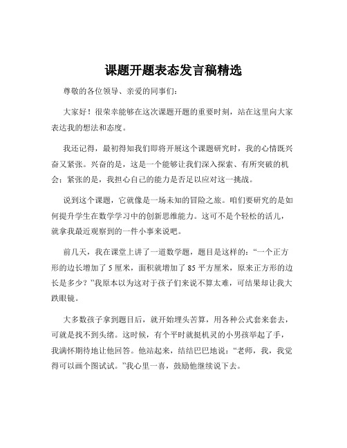 课题开题表态发言稿精选