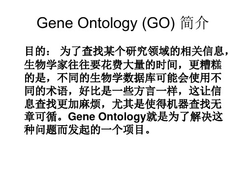 Gene Ontology 课件