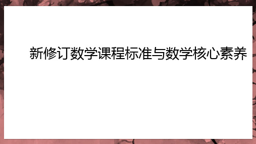 新修订数学课程标准与数学核心素养