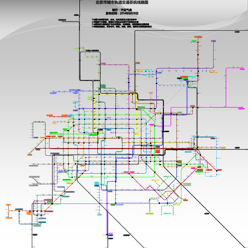 北京市城市轨道交通系统线路图[2014年8月10日]
