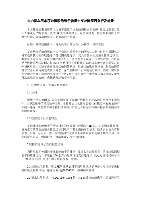 电力机车用车顶硅橡胶绝缘子烧损击穿故障原因分析及对策