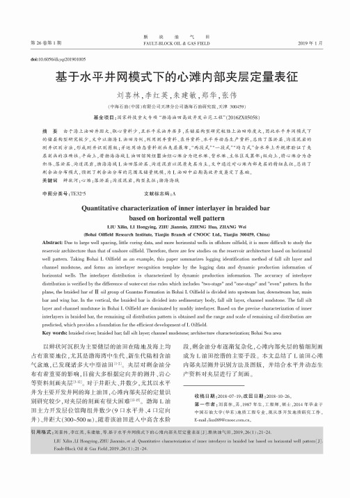 基于水平井网模式下的心滩内部夹层定量表征