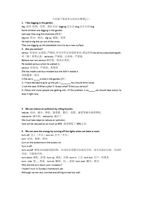 Unit8单元知识点整理牛津译林版八年级英语下册