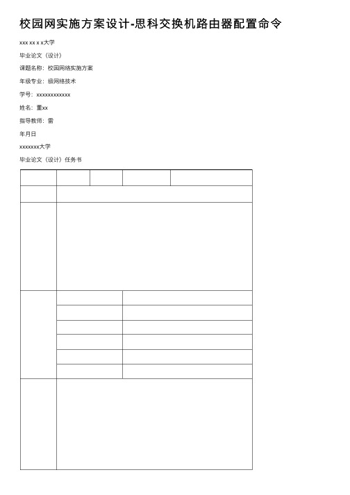 校园网实施方案设计-思科交换机路由器配置命令