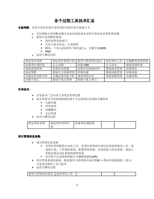 (完整版)PMP过程工具技术总结