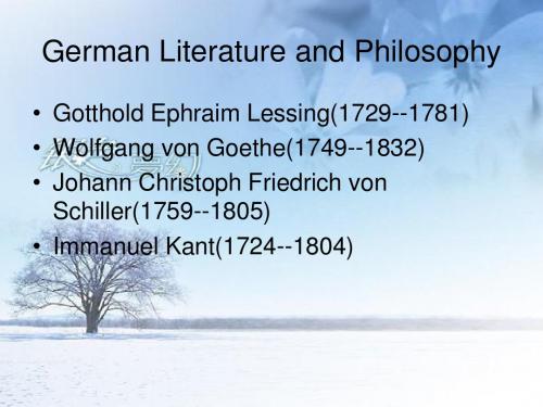 欧洲文化入门  German Literature and Philosophy