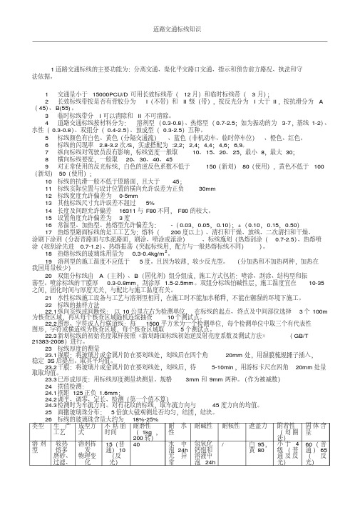 道路交通标线知识大全