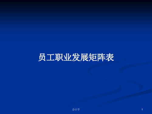 员工职业发展矩阵表PPT学习教案