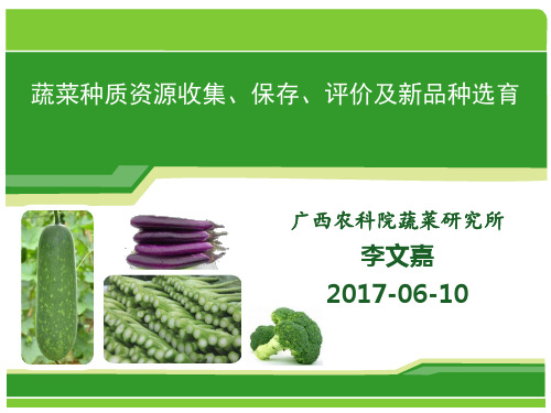 蔬菜种质资源收集、保存、评价及新品种选育技术——2017年6月