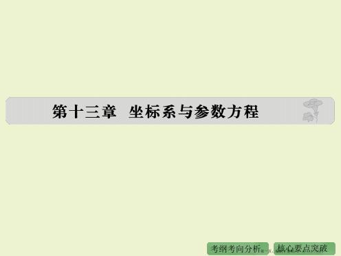 2016高考数学理二轮复习课件：专题13 坐标系与参数方程