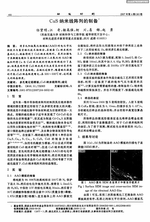 CuS纳米线阵列的制备