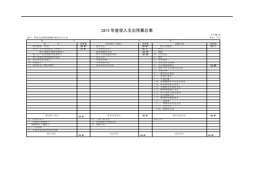 2015年度收入支出预算总表