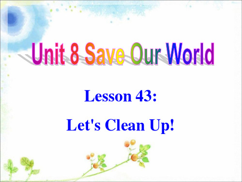 2018春冀教版八年级英语下册Unit 8 Lesson 43 Let‘s Clean Up教学课件2(共22张PPT)