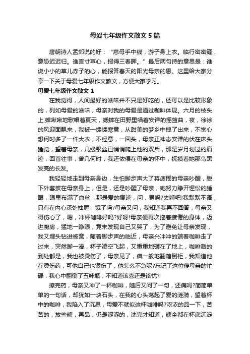 母爱七年级作文散文5篇