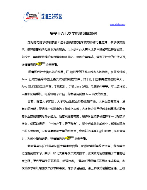 安宁十六七岁学电脑到底如何