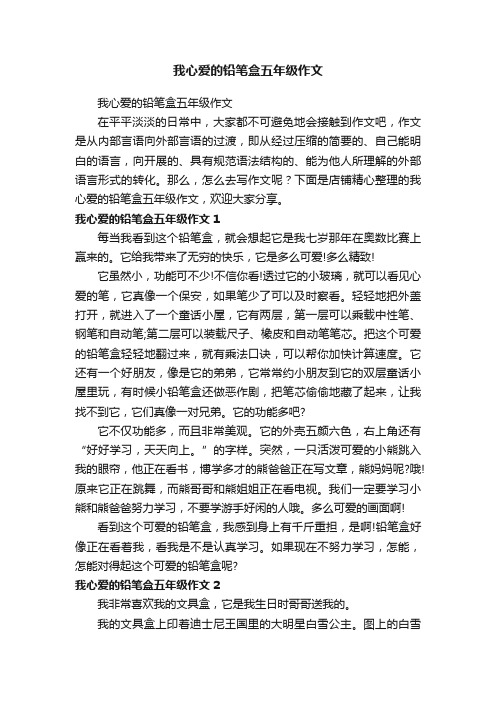 我心爱的铅笔盒五年级作文