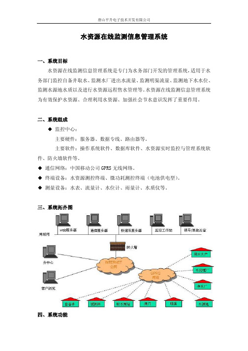 水资源在线监测信息管理系统