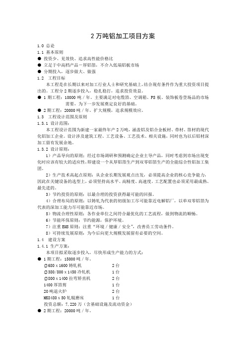 万吨铝加工项目方案.doc