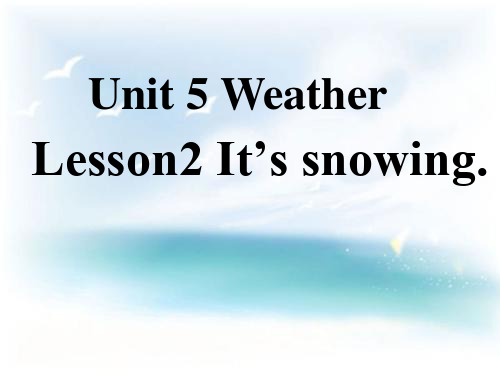 2020年鲁科版(五四学制)四年级上册英语 Unit 5《Lesson 2 It’s snowing》公开课课件