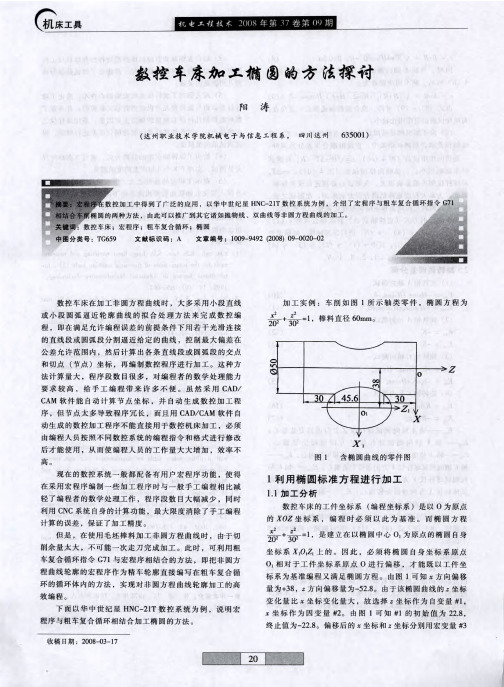 数控车床加工椭圆的方法探讨