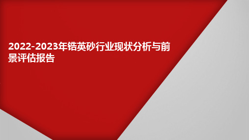 2022-2023年锆英砂行业现状分析与前景评估报告